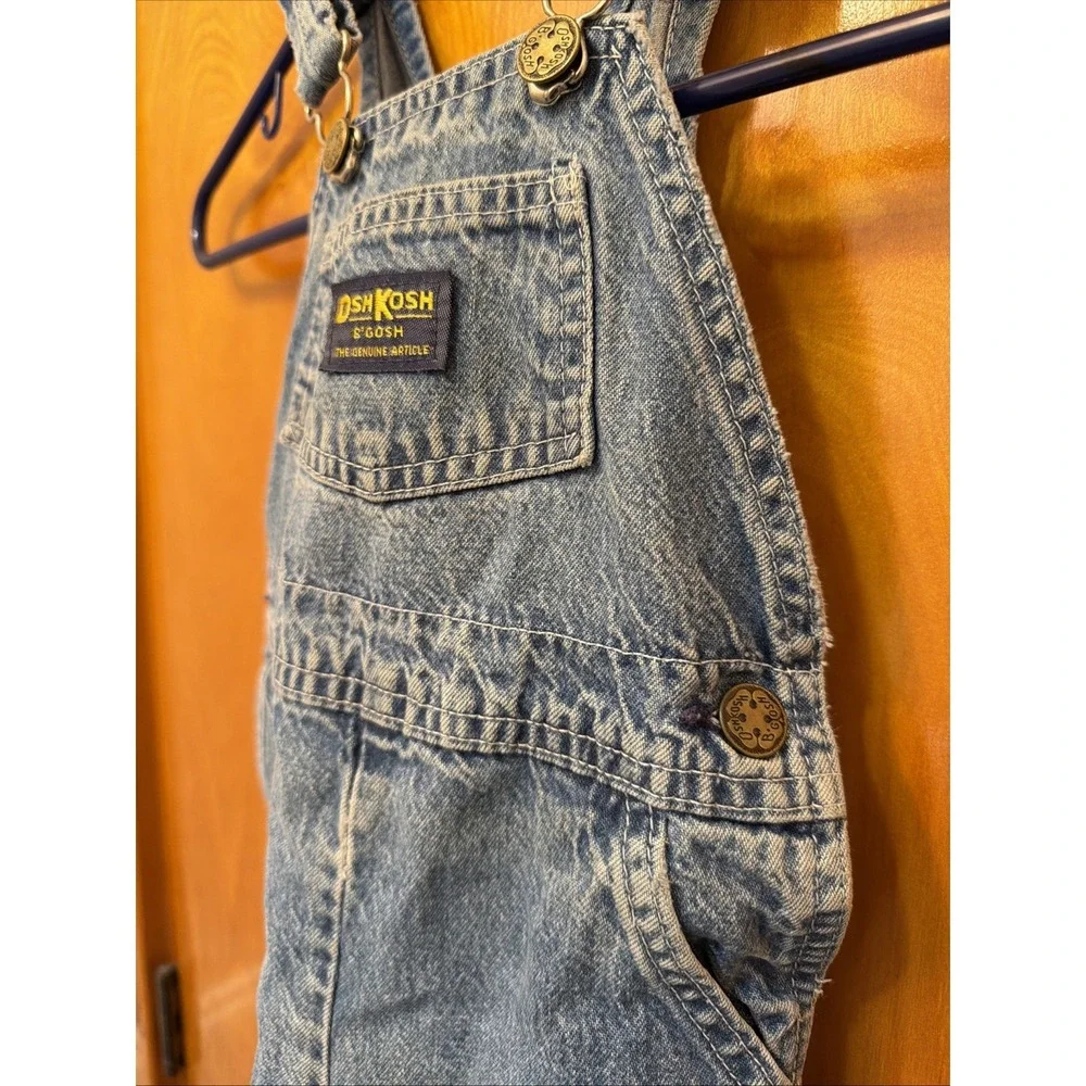 Vintage OshKosh B'gosh Denim Overalls Vestbak Toddler 2T Snap Crotch 90s